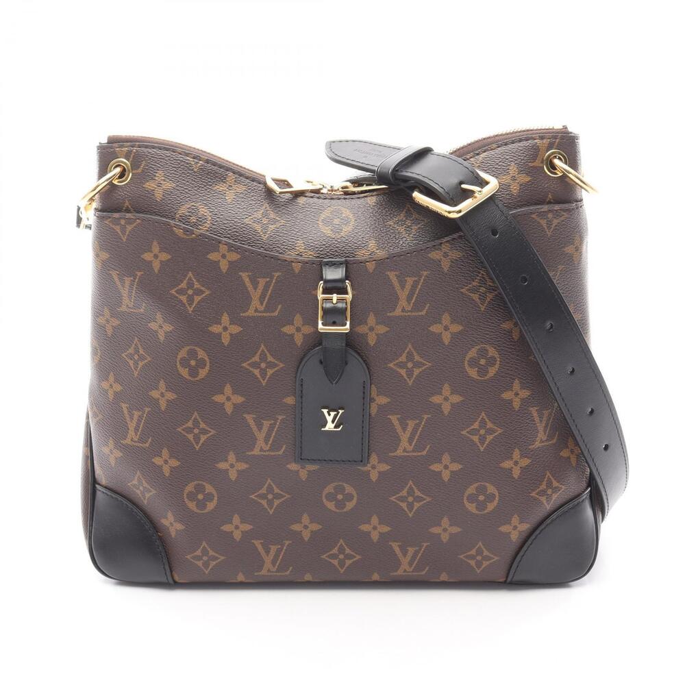 Louis Vuitton Odeon NM Noir Black Shoulder Bag Brown Black
